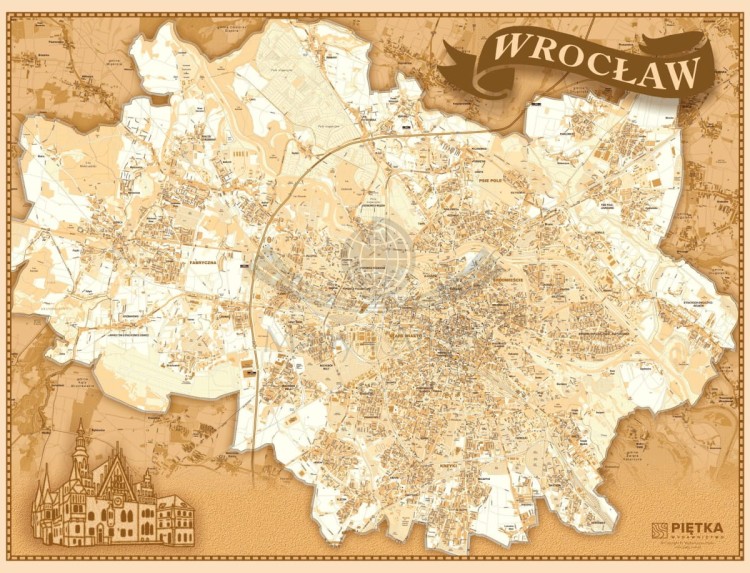 Wrocław. Mapa ścienna stylizowana