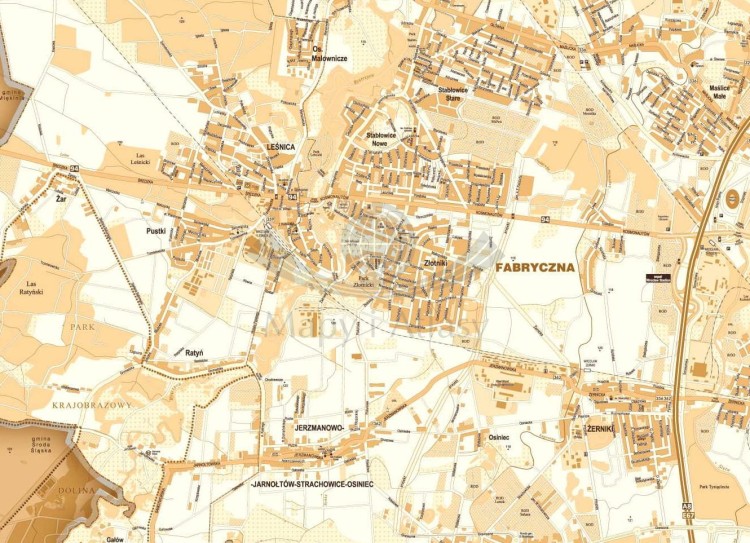 Wrocław. Mapa ścienna stylizowana. Fragment 4