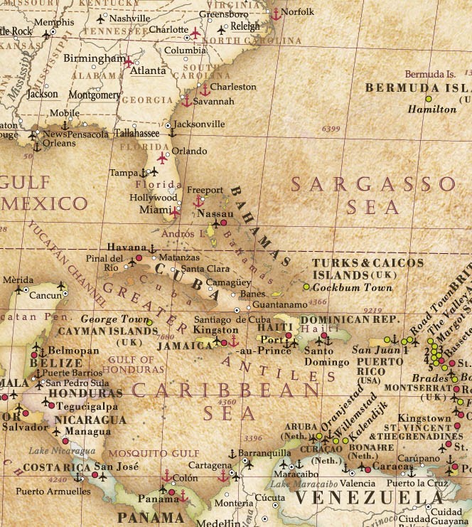 Świat 1:28 000 000. Mapa ścienna polityczna, stylizowana. Drewniane półwałki. Fragment 1