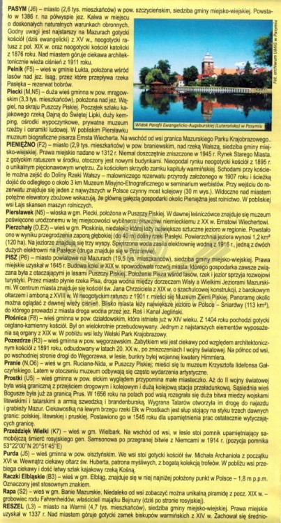 Województwo warmińsko-mazurskie / Warmia i Mazury. Laminowana mapa administracyjno-turystyczna wydawnictwa BiK. Informator