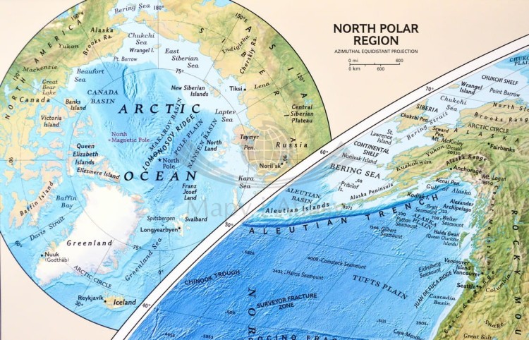 Świat 1:35 842 000. Mapa ścienna fizyczna wydawnictwa National Geographic. Fragment 8