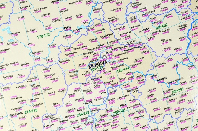 Europa 1:3 000 000. Mapa ścienna kodowa wydawnictwa Jokart. Fragment 5