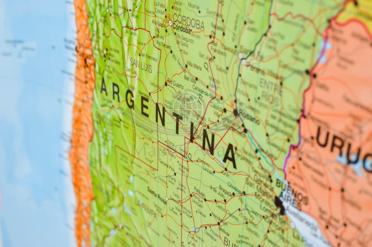 Ameryka Południowa 1:7 000 000. Mapa polityczna w wersji magnetycznej wydawnictwa Maps International. Fragment 6