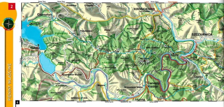 Panoramy widokowe Pienin. Przewodnik dla łowców krajobrazów wydawnictwa WiT. Przykładowa mapka