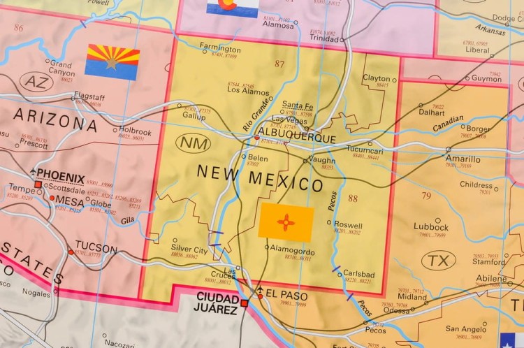 Stany Zjednoczone / USA 1:5 500 000. Mapa ścienna administracyjna z kodami pocztowymi. Fragment 2