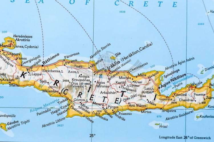 Grecja 1:1 491 000. Mapa w wersji magnetycznej. Wydawnictwo: National Geographic. Fragment 6