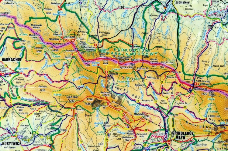 Karkonosze 1:66 666. Mapa plastyczna (trójwymiarowa). Fragment 1