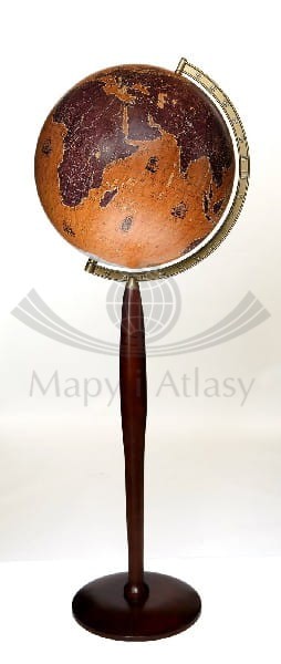Globus żaglowce świata o średnicy 42 cm na drewnianej, wysokiej nodze. Podświetlany