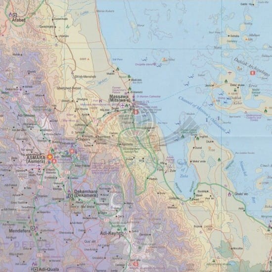 Etiopia i Erytrea. Mapa samochodowo-turystyczna wydawnictwa ITMB. Fragment