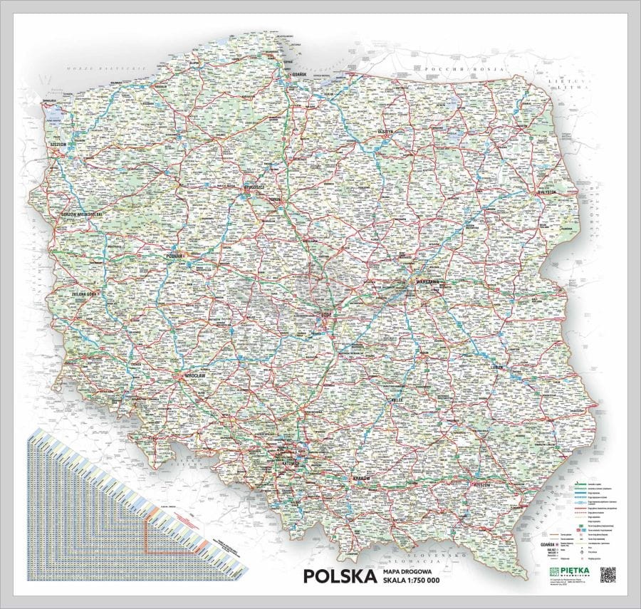 Polska 1:750 000. Mapa drogowa (samochodowa) do wpinania