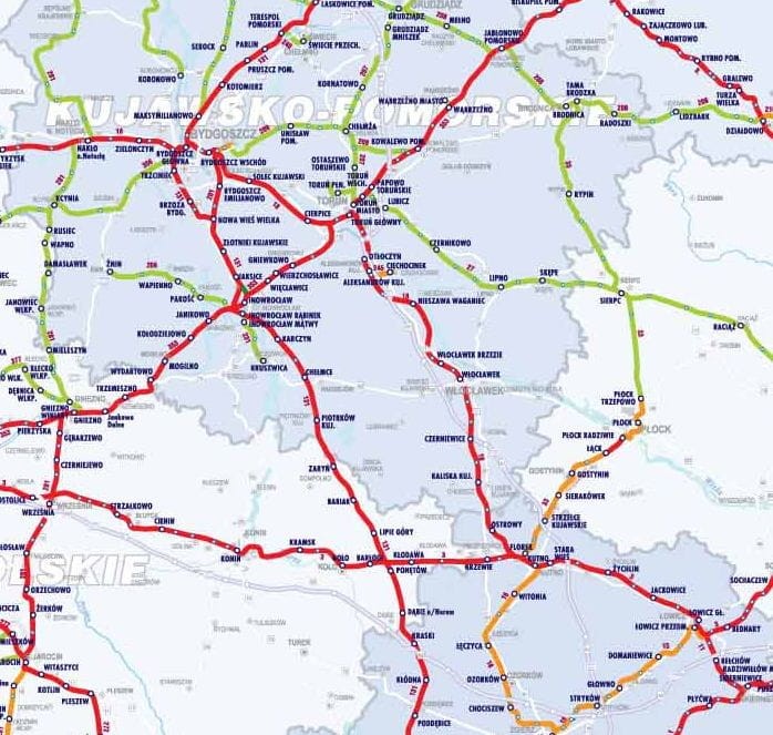 Polska 1:750 000. Mapa kolejowa w ramie wydawnictwa Piętka. Fragment 1
