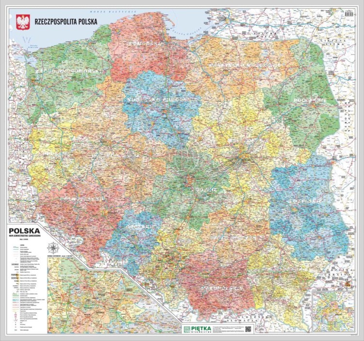 Polska 1:500 000. Mapa administracyjno-samochodowa w ramie