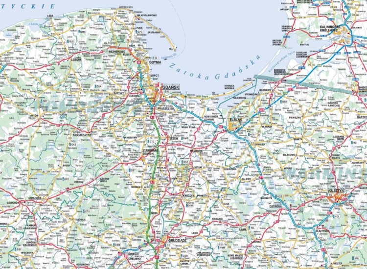 Polska 1:500 000. Mapa samochodowa w ramie wydawnictwa Piętka. Fragment 1