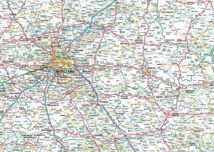 Polska 1:500 000. Mapa samochodowa w ramie wydawnictwa Piętka. Fragment 2