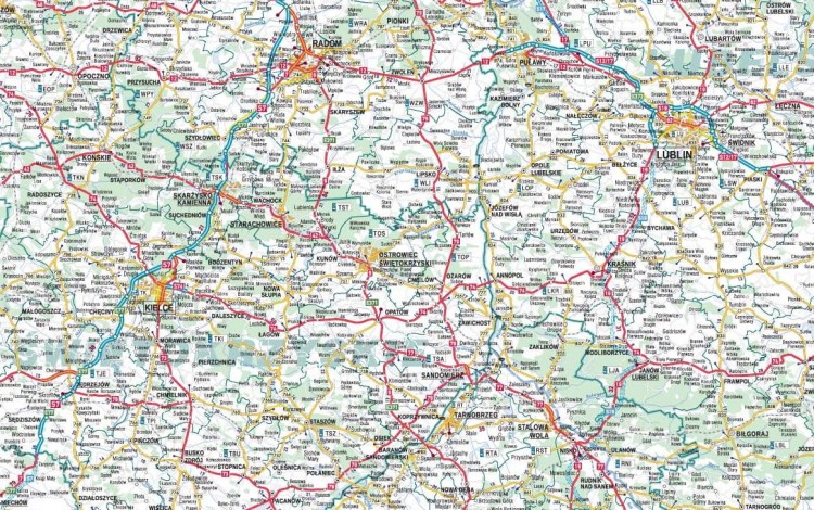 Polska 1:500 000. Mapa samochodowa w ramie wydawnictwa Piętka. Fragment 4