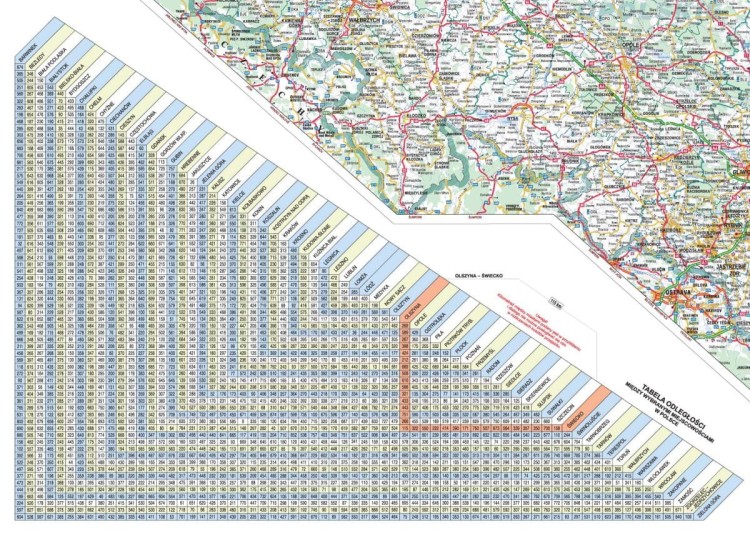 Polska 1:500 000. Mapa samochodowa w ramie wydawnictwa Piętka. Fragment 5