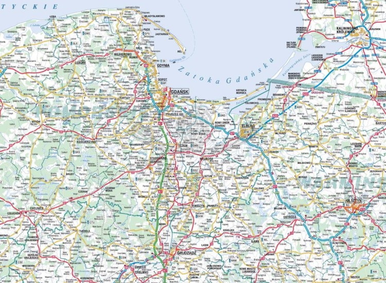 Polska 1:500 000. Mapa samochodowa magnetyczna wydawnictwa Piętka. Fragment 1