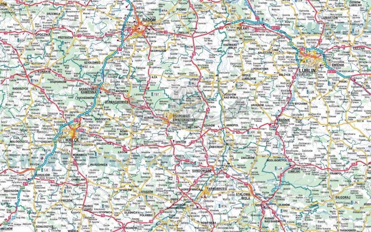 Polska 1:500 000. Mapa samochodowa magnetyczna wydawnictwa Piętka. Fragment 4