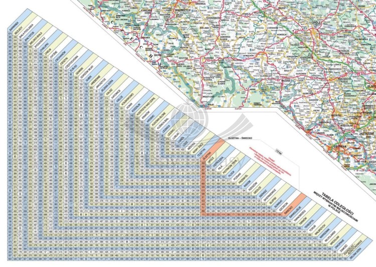 Polska 1:500 000. Mapa samochodowa magnetyczna wydawnictwa Piętka. Fragment 5