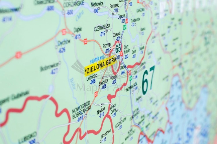 Polska 1:500 000. Mapa kodowa w ramie wydawnictwa Piętka. Fragment 5