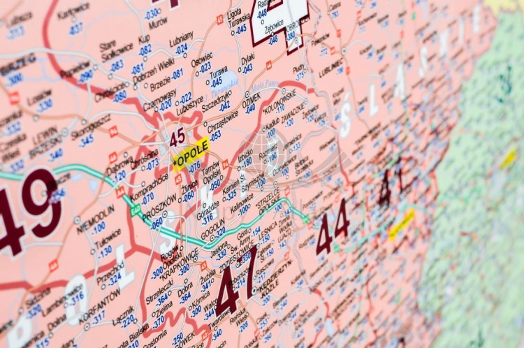 Polska 1:500 000. Mapa kodowa magnetyczna wydawnictwa Piętka. Fragment 4