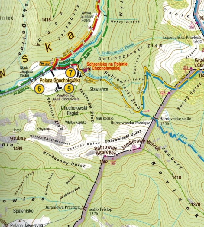 Tatry. Dolina Chochołowska. Mapa atrakcji turystycznych wydawnictwa Galileos. Fragment 1