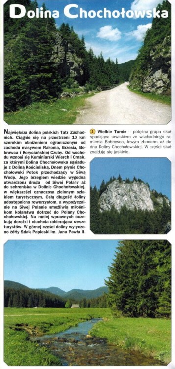 Tatry. Dolina Chochołowska. Mapa atrakcji turystycznych wydawnictwa Galileos. Informator