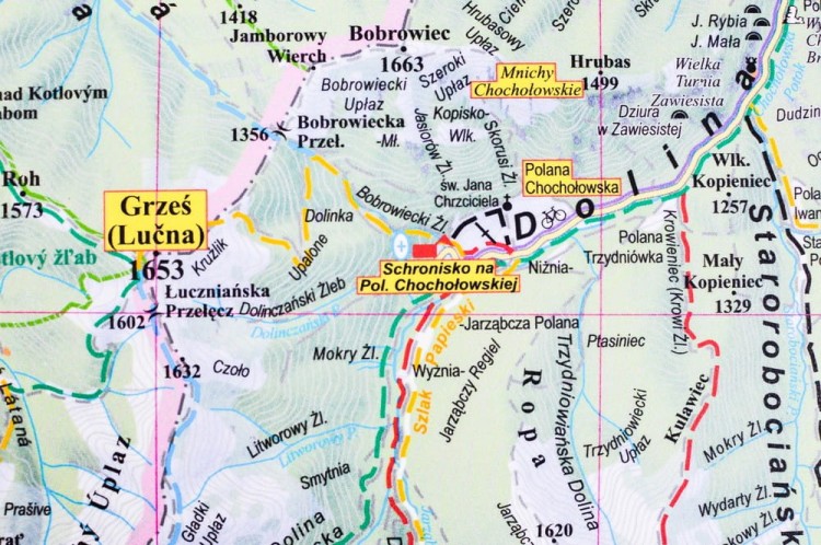 Tatry Polskie i Słowackie. Mapa ścienna turystyczna w formie tapety XXL wydawnictwa EKO-GRAF. Fragment 4