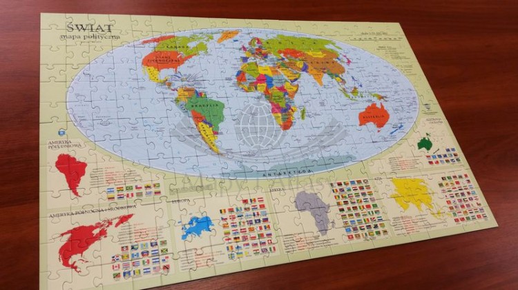 Puzzle dla dzieci mapa polityczna świata 260 elementów