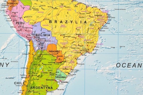 Świat 1:30 000 000. Mapa polityczna w wersji do wpinania. Wydawnictwo Global Mapping. Fragment 1