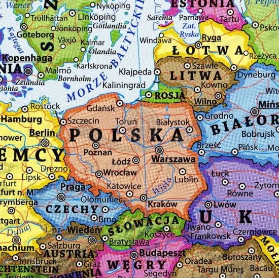 Świat 1:18 000 000. Mapa polityczna w wersji do wpinania. Wydawnictwo Eko-Graf. Fragment 2