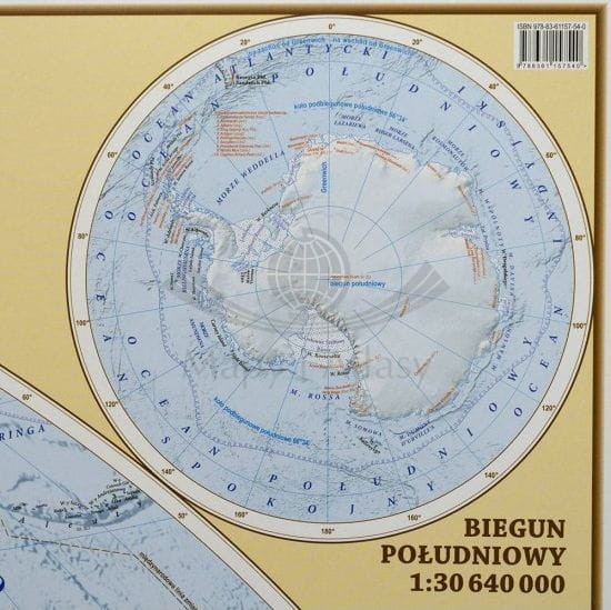 Świat 1:18 000 000. Mapa polityczna w wersji do wpinania. Wydawnictwo Eko-Graf. Fragment 9