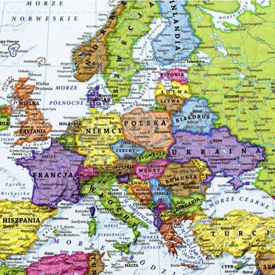 Świat 1:18 000 000. Mapa polityczna w wersji magnetycznej. Wydawnictwo Eko-Graf. Fragment 1