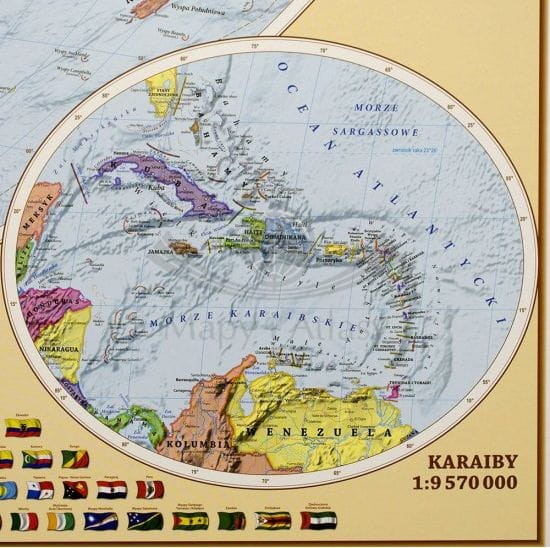 Świat 1:18 000 000. Mapa polityczna w wersji magnetycznej. Wydawnictwo Eko-Graf. Fragment 111