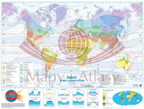 Świat strefy klimatyczne. Mapa szkolna