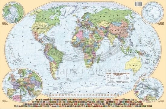 Świat 1:60 000 000. Polityczna mapa magnetyczna