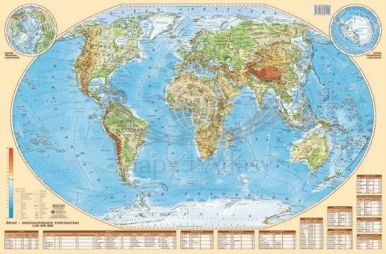 Świat 1:60 000 000. Magnetyczna mapa fizyczna