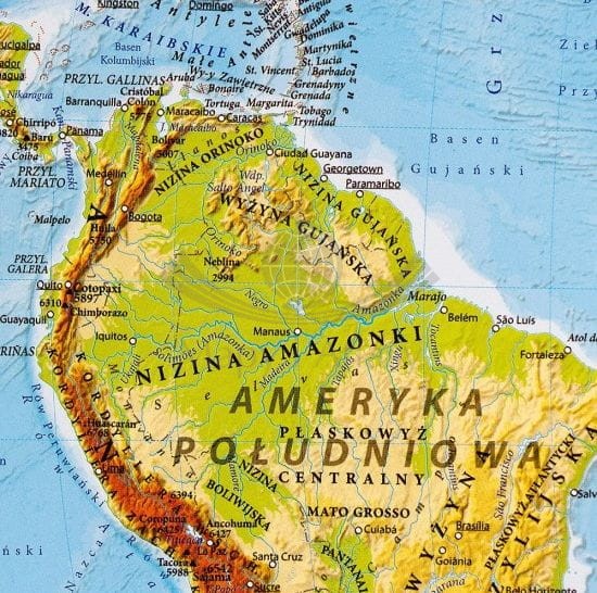 Świat 1:60 000 000. Fizyczna mapa magnetyczna. Fragment 5