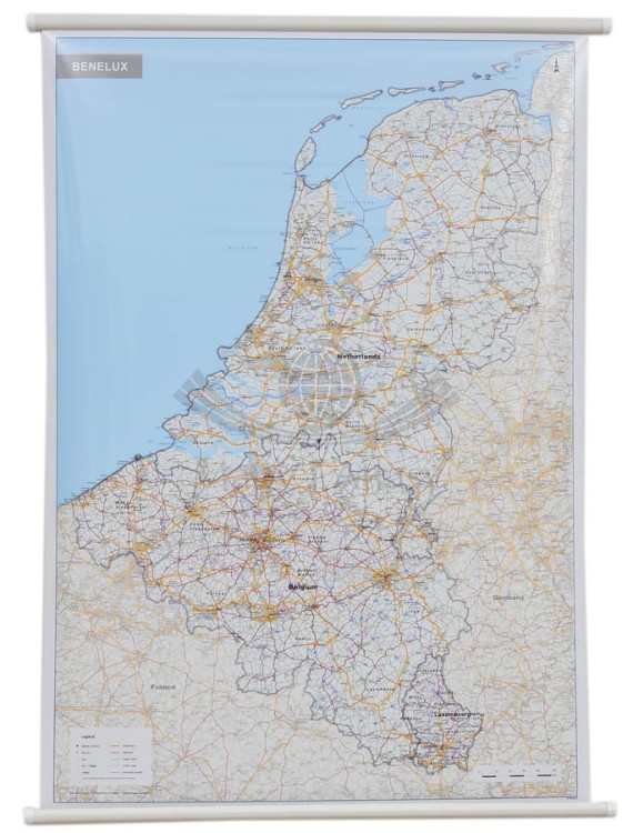 Beneluks. Mapa ścienna drogowa. Interkart