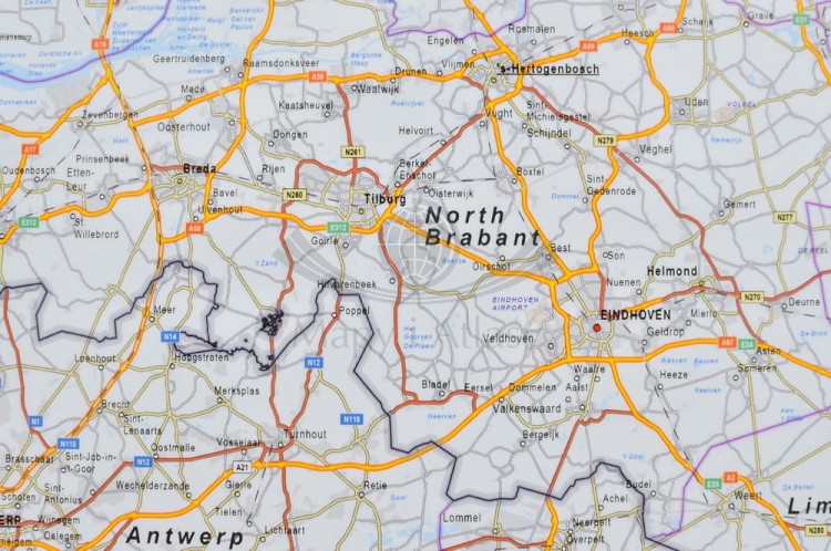 Beneluks. Mapa ścienna drogowa. Interkart. Fragment 1