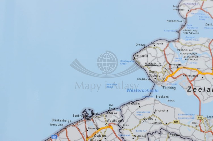 Beneluks. Mapa ścienna drogowa. Interkart. Fragment 2