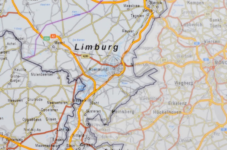 Beneluks. Mapa ścienna drogowa. Interkart. Fragment 4