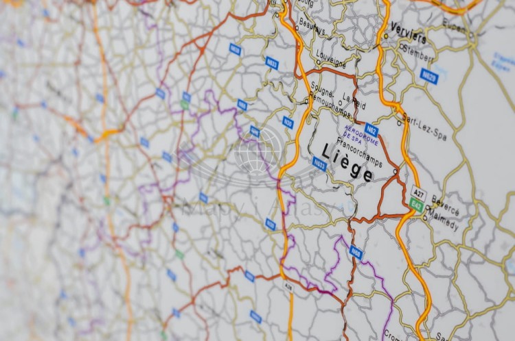 Beneluks. Mapa ścienna drogowa. Interkart. Fragment 6