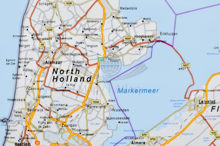 Beneluks. Mapa ścienna drogowa. Interkart. Fragment 7