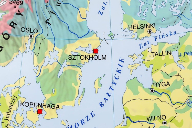 Europa. Mapa ścienna krajobrazowa Nowa Era. Fragment 2