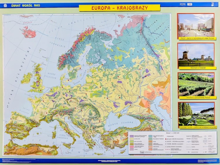 Europa. Mapa ścienna krajobrazowa Nowa Era