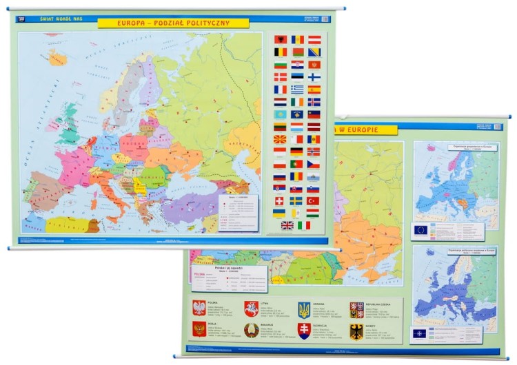 Europa / Polska w Europie. Dwustronna mapa ścienna polityczna. Nowa Era