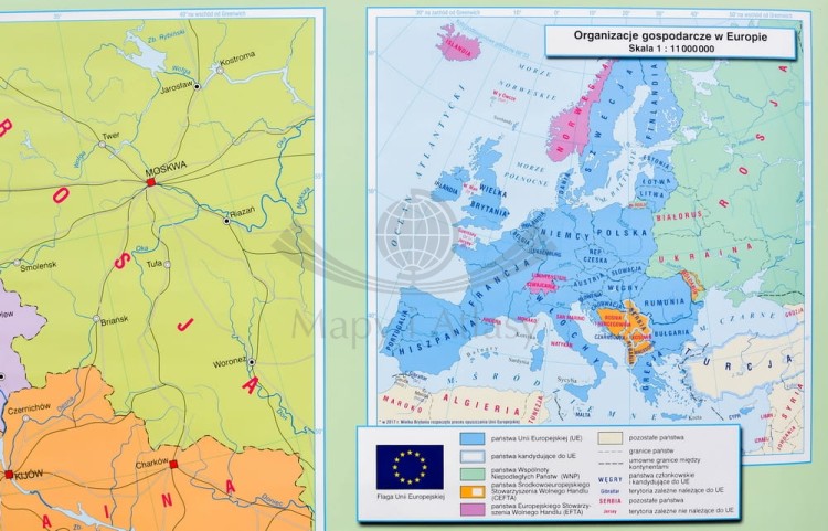 Polska w Europie. Mapa ścienna polityczna Nowa Era. Dodatkowa mapa