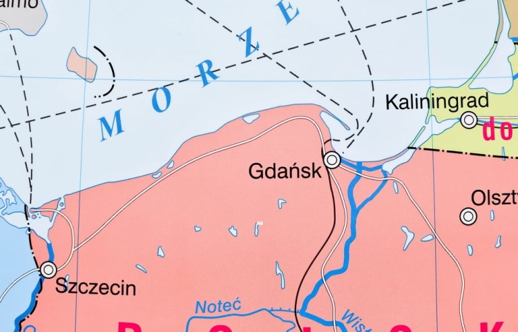 Polska w Europie. Mapa ścienna polityczna Nowa Era. Fragment 1