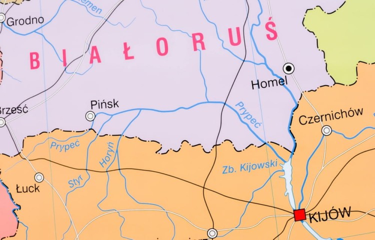 Polska w Europie. Mapa ścienna polityczna Nowa Era. Fragment 2